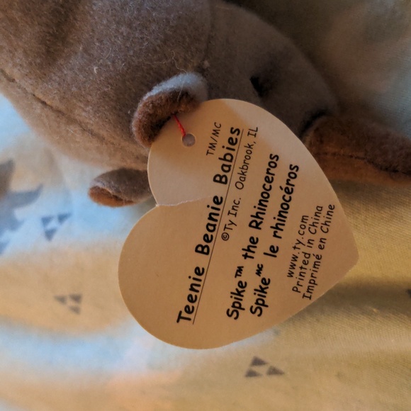 Teenie Beanie Babies Spike The Rhinoceros 1999 Ty - Picture 3 of 8